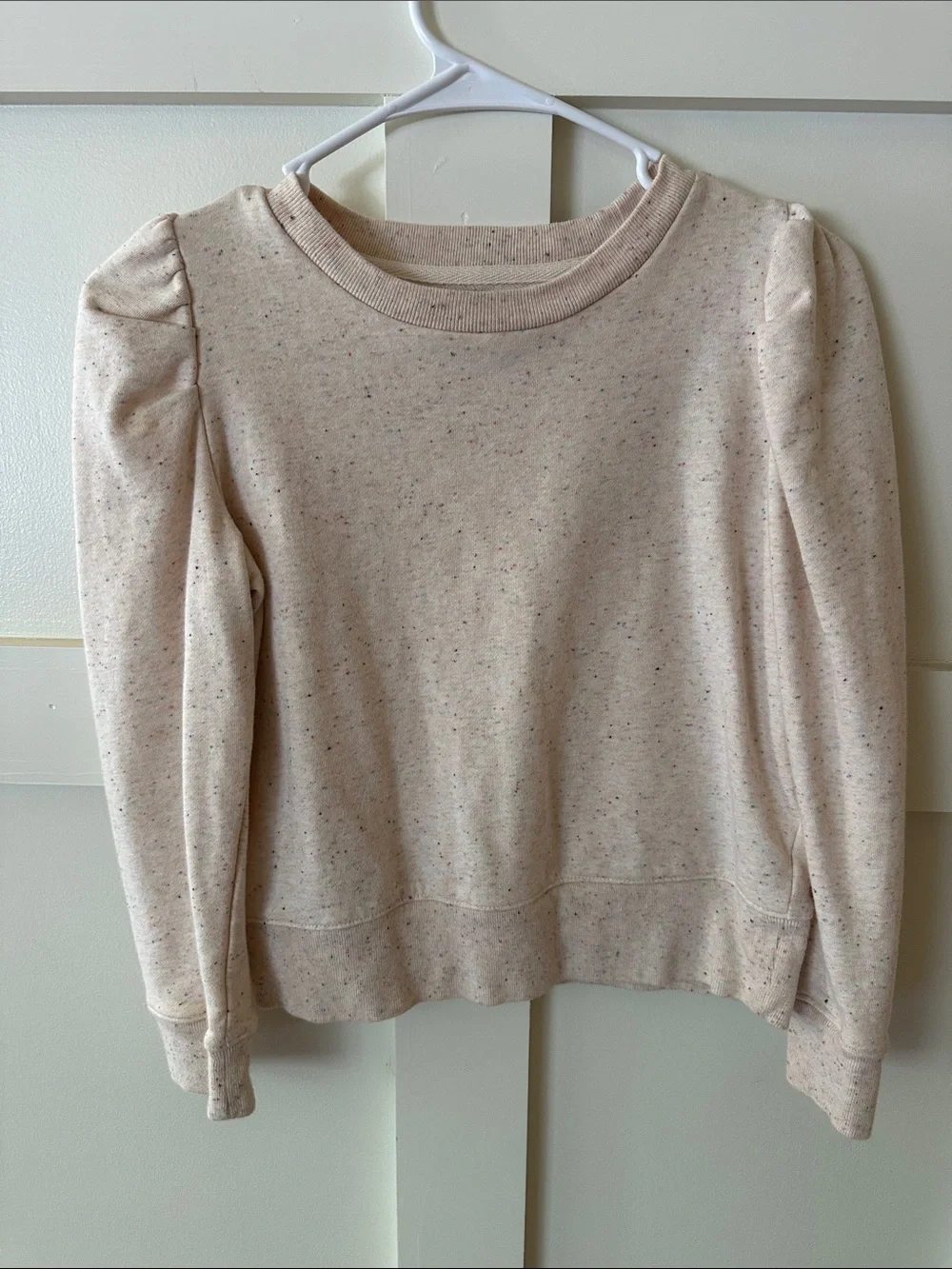 GAP Kids Cream Speckled Crewneck Sweatshirt